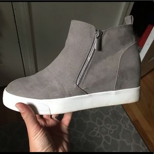 Grey high top sneakers